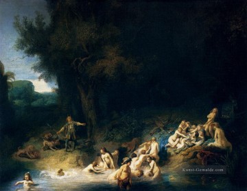 Diana Baden mit den Geschichten von Aktäon und Kallisto Rembrandt Ölgemälde